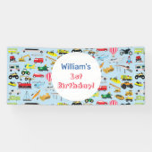 Kleurrijk vervoer en voertuigen Kinderen van zater Spandoek (Horizontaal)