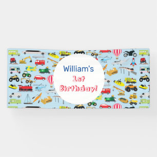 Kleurrijk vervoer en voertuigen Kinderen van zater Spandoek