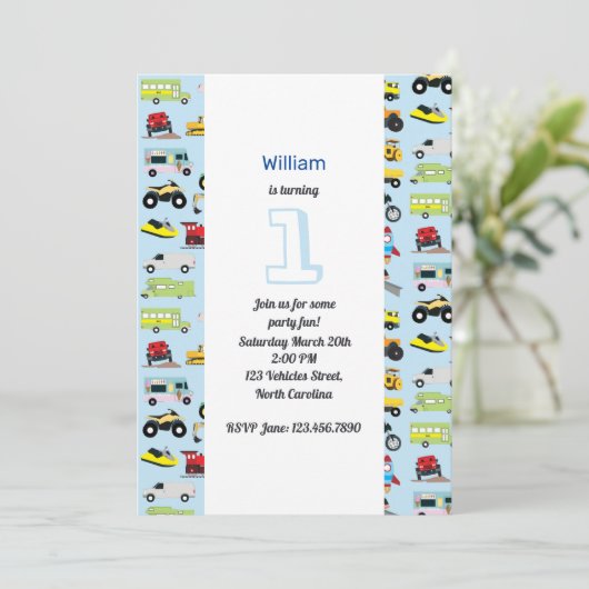 Kleurrijk vervoer en voertuigen op zaterdag kaart (Staand voorkant)