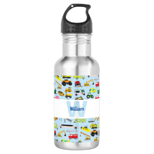 Kleurrijk Vervoer & Voertuigen Kinderen Patroon Waterfles