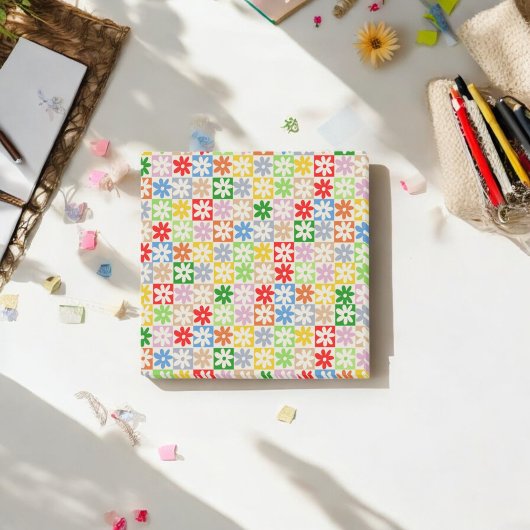 Kleurrijk Vet Esthetisch Geruit Bloempatroon Post-it® Notes
