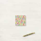 Kleurrijk Vet Esthetisch Geruit Bloempatroon Post-it® Notes (Op bureau)