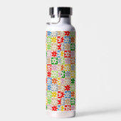 Kleurrijk Vet Esthetisch Geruit Bloempatroon Waterfles (Rechts)