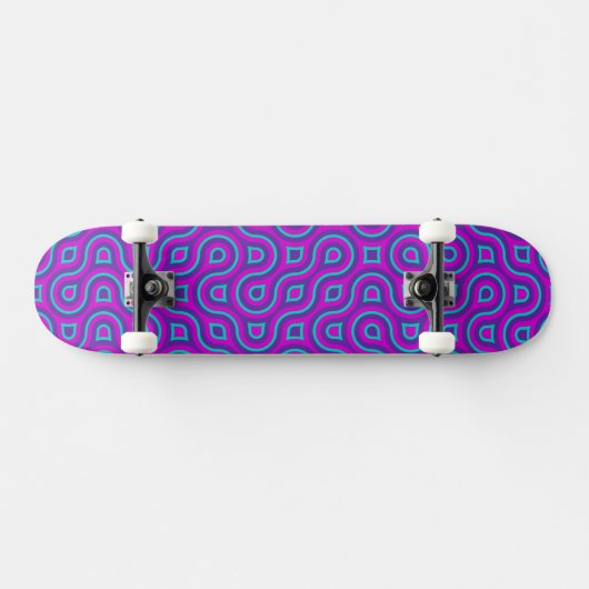Kleurrijk Vet Jewel Tone Abstract Truchet Pattern Persoonlijk Skateboard (Horizontaal)