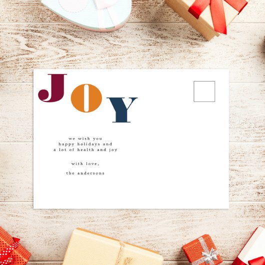 Kleurrijk Vet Modern Script Photo Holiday Briefkaa Feestdagenkaart