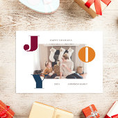 Kleurrijk Vet Modern Script Photo Holiday Briefkaa Feestdagenkaart