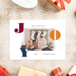 Kleurrijk Vet Modern Script Photo Holiday Briefkaa Feestdagenkaart