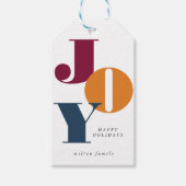 Kleurrijk Vet Script Joy Holiday Gift Labels Cadeaulabel (Voorkant)