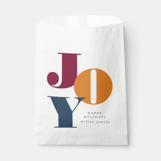 Kleurrijk Vet Script Vreugde Vakantie Bedankzakje (Voorkant)