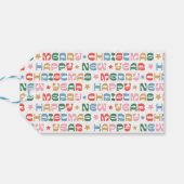 Kleurrijk Vet Vrolijk Kerstcadeau Label Cadeaulabel (Achterkant Horizontaal)