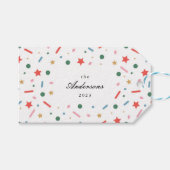 Kleurrijk Vet Vrolijk Kerstcadeau Label Cadeaulabel (Voorkant (Horizontaal))