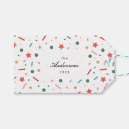 Kleurrijk Vet Vrolijk Kerstcadeau Label Cadeaulabel