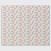 Kleurrijk vet vrolijk kerstinpakpapier cadeaupapier (Vlak)