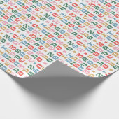 Kleurrijk vet vrolijk kerstinpakpapier cadeaupapier (Hoek)