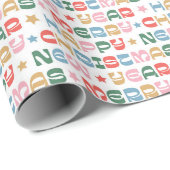 Kleurrijk vet vrolijk kerstinpakpapier cadeaupapier (Rol Hoek)