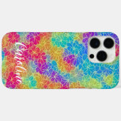 Kleurrijk vibrerend regenboog bloemmotief naam Case-Mate iPhone case (Achterkant (horizontaal))