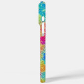 Kleurrijk vibrerend regenboog bloemmotief naam Case-Mate iPhone case (Achterkant / Links)