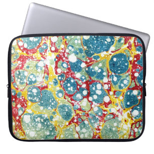 Kleurrijk Victoriaans gemarmerd Hoesje papier Laptop Sleeve