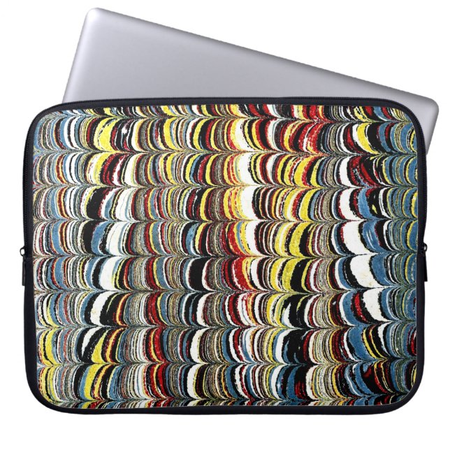 Kleurrijk Victoriaans gemarmerd Hoesje papier Laptop Sleeve (Voorkant)