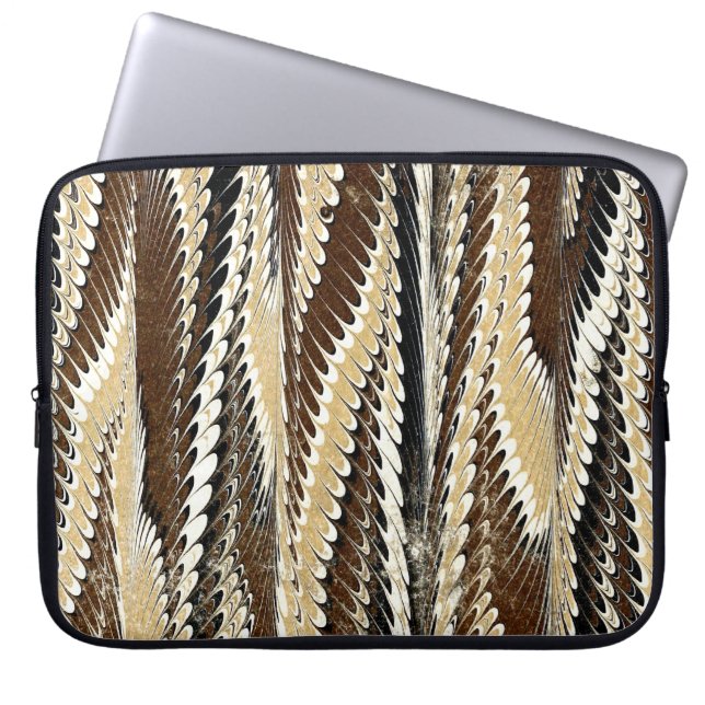 Kleurrijk Victoriaans gemarmerd Hoesje papier Laptop Sleeve (Voorkant)