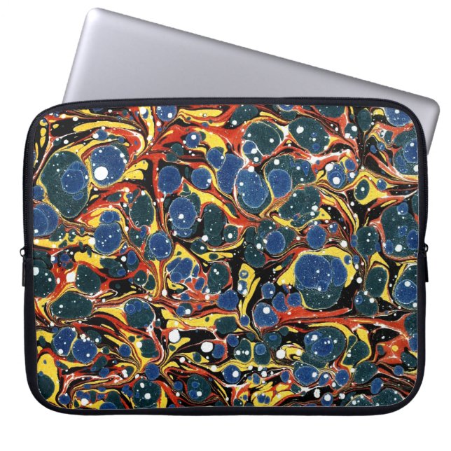 Kleurrijk Victoriaans gemarmerd Hoesje papier Laptop Sleeve (Voorkant)