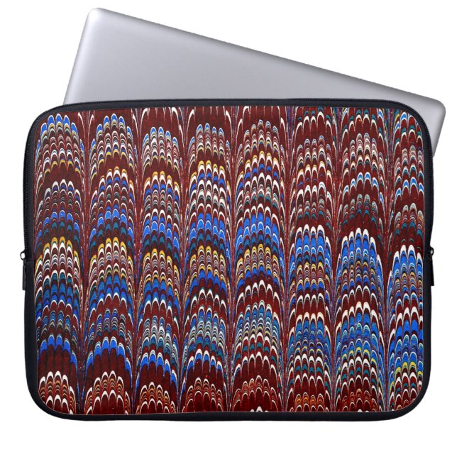 Kleurrijk Victoriaans gemarmerd Hoesje papier Laptop Sleeve (Voorkant)