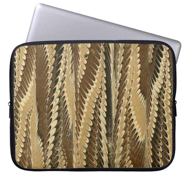 Kleurrijk Victoriaans gemarmerd Hoesje papier Laptop Sleeve (Voorkant)