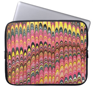 Kleurrijk Victoriaans gemarmerd Hoesje papier Laptop Sleeve