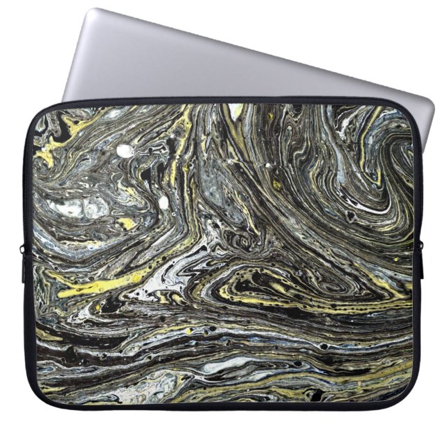 Kleurrijk Victoriaans gemarmerd Hoesje papier Laptop Sleeve (Voorkant)