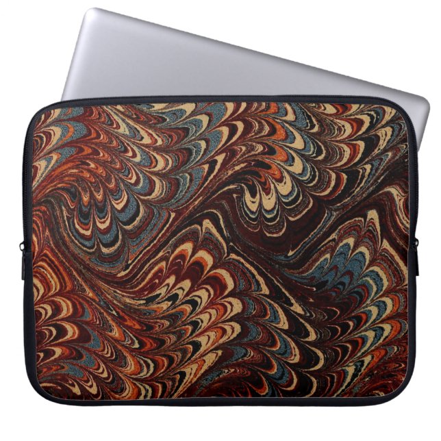 Kleurrijk Victoriaans gemarmerd Hoesje papier Laptop Sleeve (Voorkant)