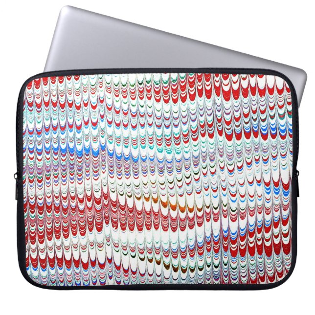 Kleurrijk Victoriaans gemarmerd Hoesje papier Laptop Sleeve (Voorkant)