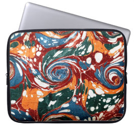 Kleurrijk Victoriaans gemarmerd Hoesje papier Laptop Sleeve