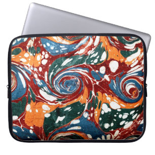 Kleurrijk Victoriaans gemarmerd Hoesje papier Laptop Sleeve