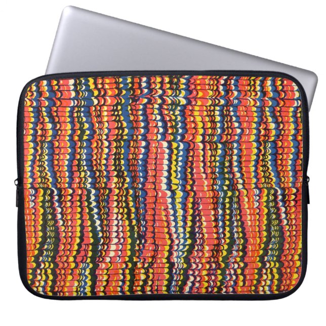 Kleurrijk Victoriaans gemarmerd Hoesje papier Laptop Sleeve (Voorkant)