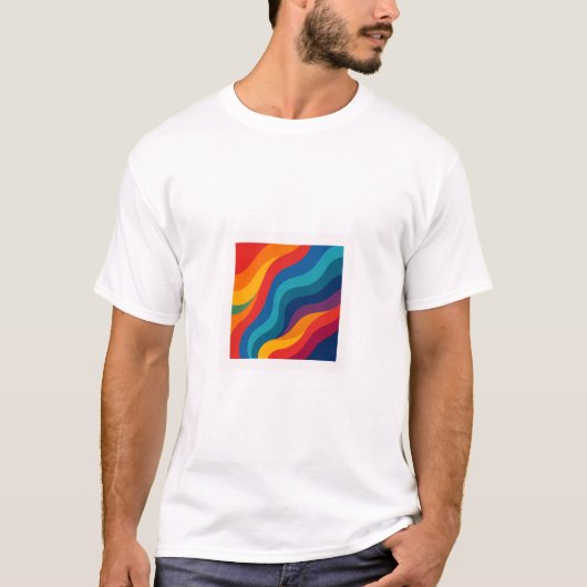 Kleurrijk vierkant abstract ontwerp. t-shirt (Voorkant)