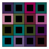 Kleurrijk vierkant blok rasterpatroon perfect poster (Voorkant)