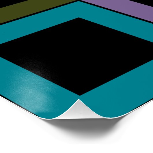 Kleurrijk vierkant blok rasterpatroon perfect poster (Hoek)