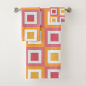 Kleurrijk vierkant geometrisch patroon bad handdoek (Insitu)