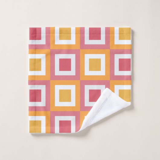 Kleurrijk vierkant geometrisch patroon bad handdoek (Wasdoekje)