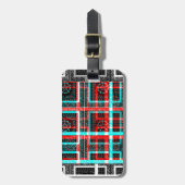 Kleurrijk Vierkant Maze geometrisch geruit patroon Bagagelabel (Voorkant verticaal)