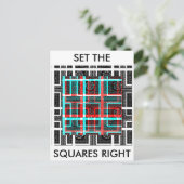 Kleurrijk Vierkant Maze geometrisch geruit patroon Briefkaart (Staand voorkant)