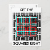 Kleurrijk Vierkant Maze geometrisch geruit patroon Briefkaart (Voorkant / Achterkant)