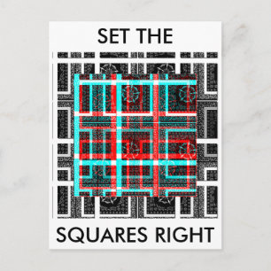 Kleurrijk Vierkant Maze geometrisch geruit patroon Briefkaart