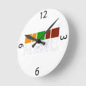 Kleurrijk Vierkant Menu Tekst Grafisch Ronde Klok (Hoek)