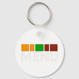 Kleurrijk Vierkant Menu Tekst Grafisch Sleutelhanger
