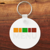 Kleurrijk Vierkant Menu Tekst Grafisch Sleutelhanger (Achterkant)