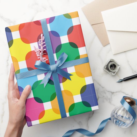 Kleurrijk Vierkant Patroon Cadeaupapier (Geschenken)