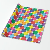 Kleurrijk Vierkant Patroon Cadeaupapier (Uitgerold)