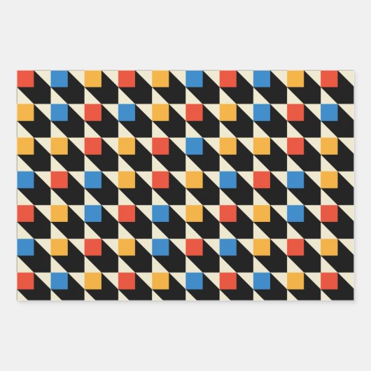 Kleurrijk vierkant verpakt papier inpakpapier vel (Voorkant 3)