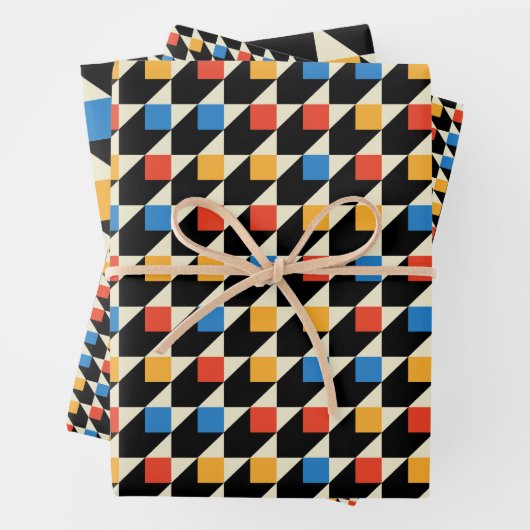 Kleurrijk vierkant verpakt papier inpakpapier vel (In situ)